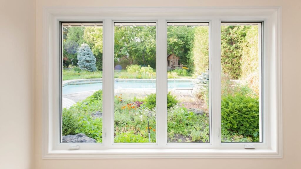 Lifestyle image, looking out of the window into the garden, Essex